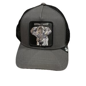 Goorin Bros EXTRA LARGE Elephant Trucker Hat Snap Back Adjustable Gray & Black